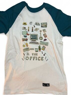 The Office Licensed Raglan Tee with Teal Sleeves